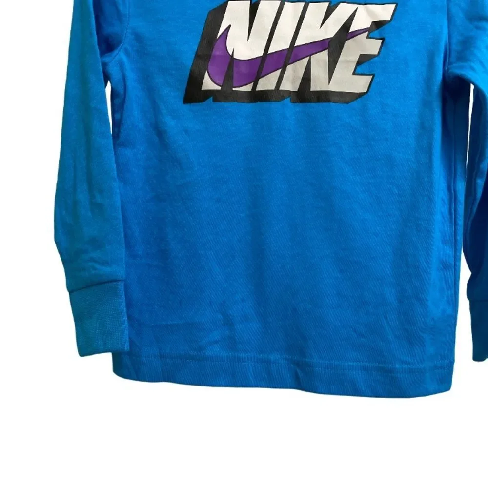NWT Nike Toddler Long Sleeve Logo T-Shirt Tee Size 2T 1-2 Years Blue Vacation